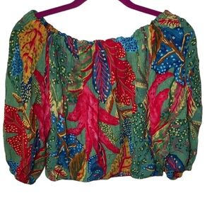 Christian Siriano off shoulders Crop top Tropical print size S